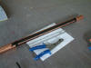 The nibbler used for cutting the slot.Using PVC tape to mark the slot to be cut.( 35mm pipe is best : easier to work with) 