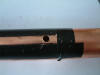 6mm Starter hole with tape as a cutting guide.Nibbling the 510mm x 8mm slot. Any wobbles will need filing level.